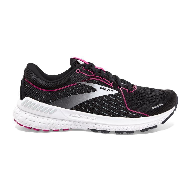 Brooks Adrenaline GTS 21 Women's Road Running Shoes - Black/Raspberry Sorbet/DeepPink/Ebony (82796-Y
